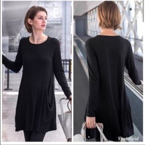 Betabrand Black  Built to Travel Sweatshirt Dress